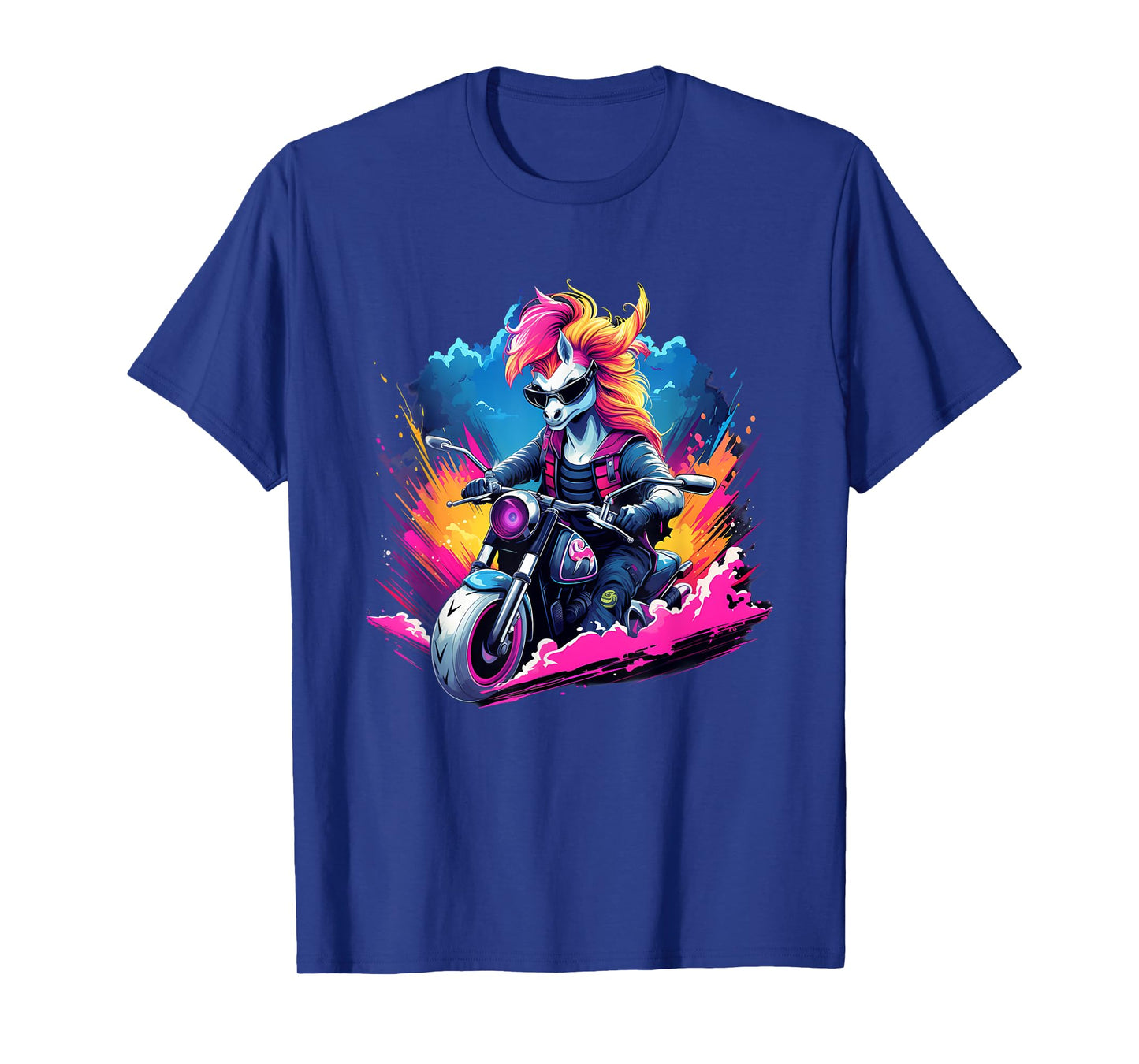 Biker Unicorn Riding Motorcycle T-Shirt