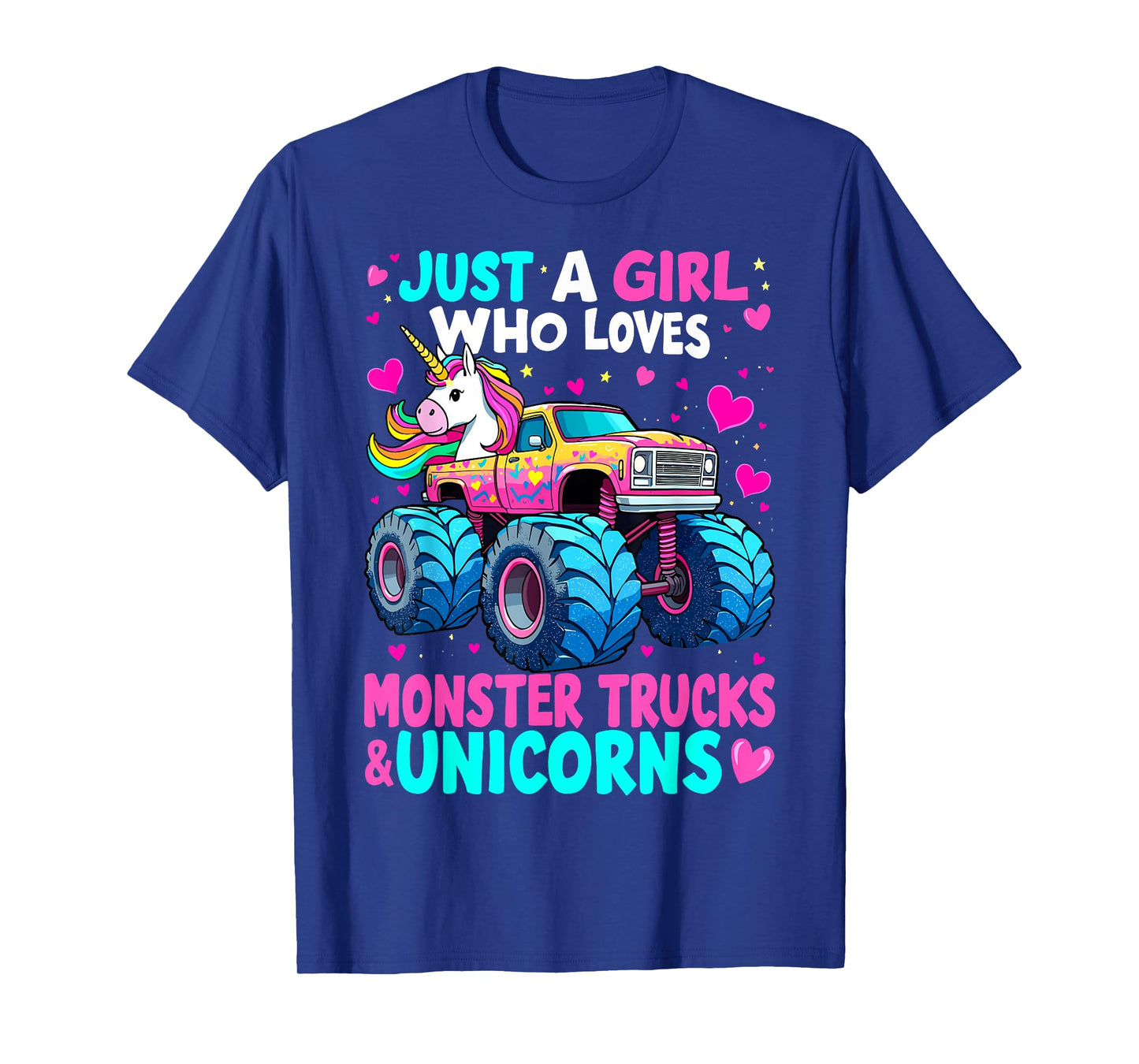 Monster Truck Just a Girl Who Loves Monster Trucks Unicorns T-Shirt