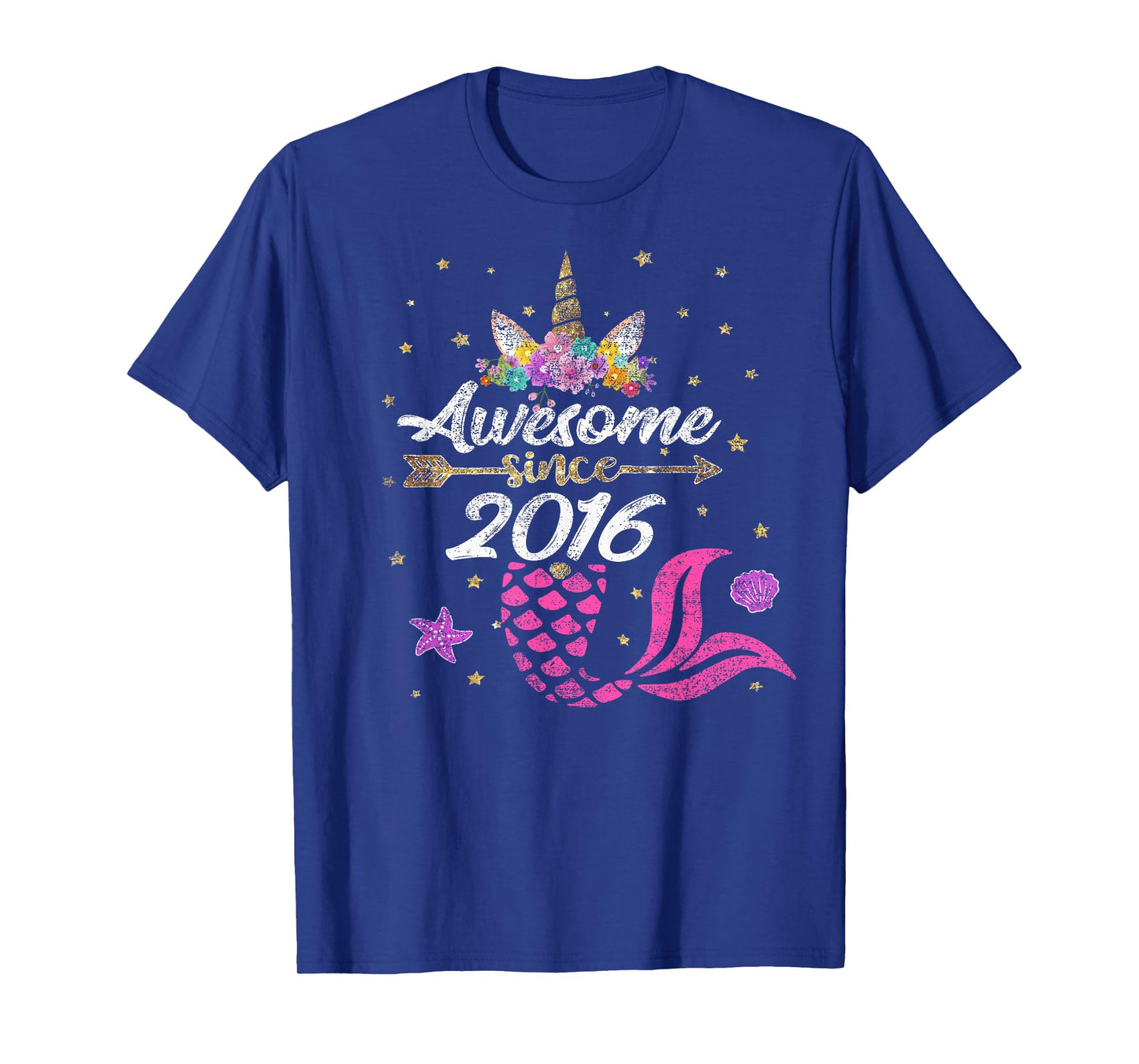 Unicorn Shirt Mermaid Birthday - Awesome Since 2016 Tee Gift T-Shirt