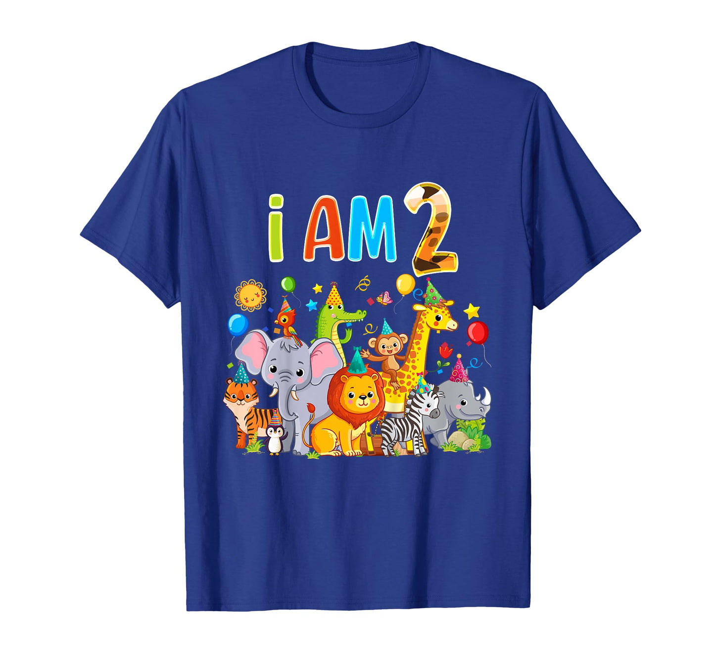 2 Year Old Zoo Animal Birthday Safari Jungle Animal 1th Kids T-Shirt