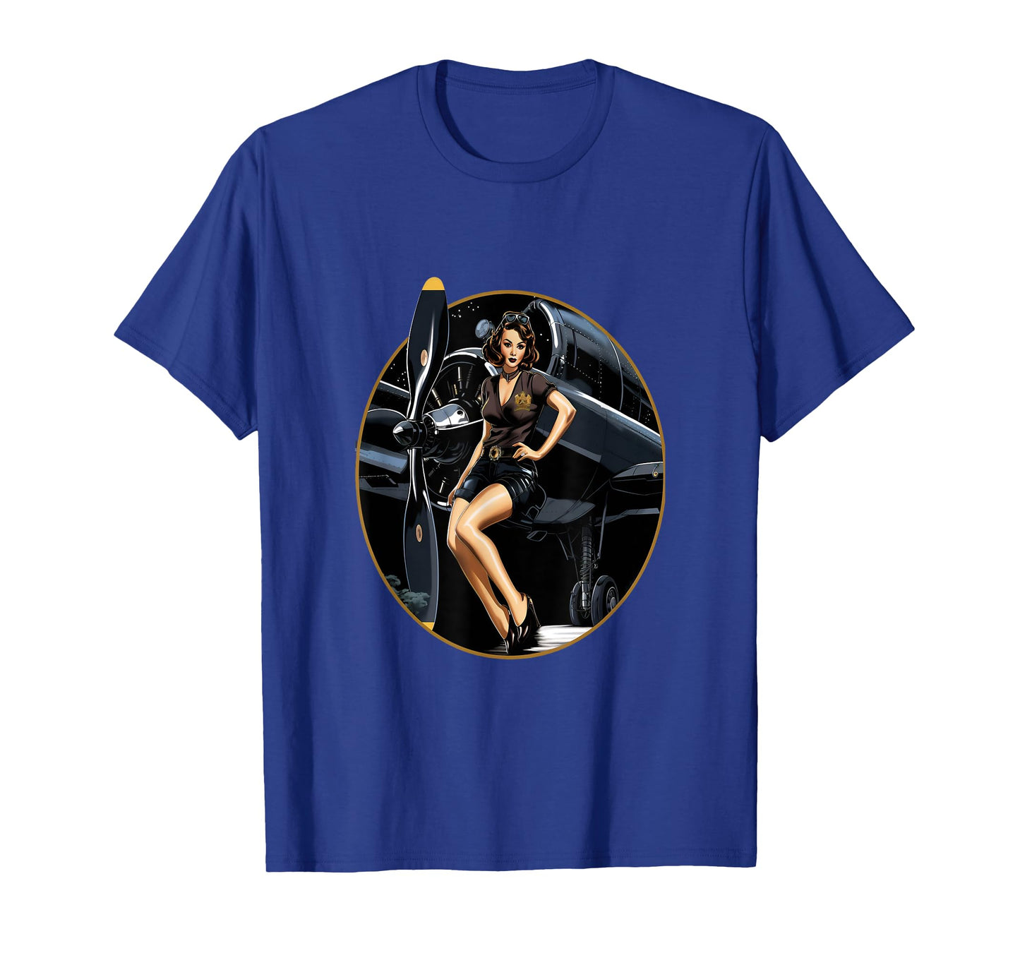 Pinup Girl Warbird Military Aircraft Aviation T-Shirt