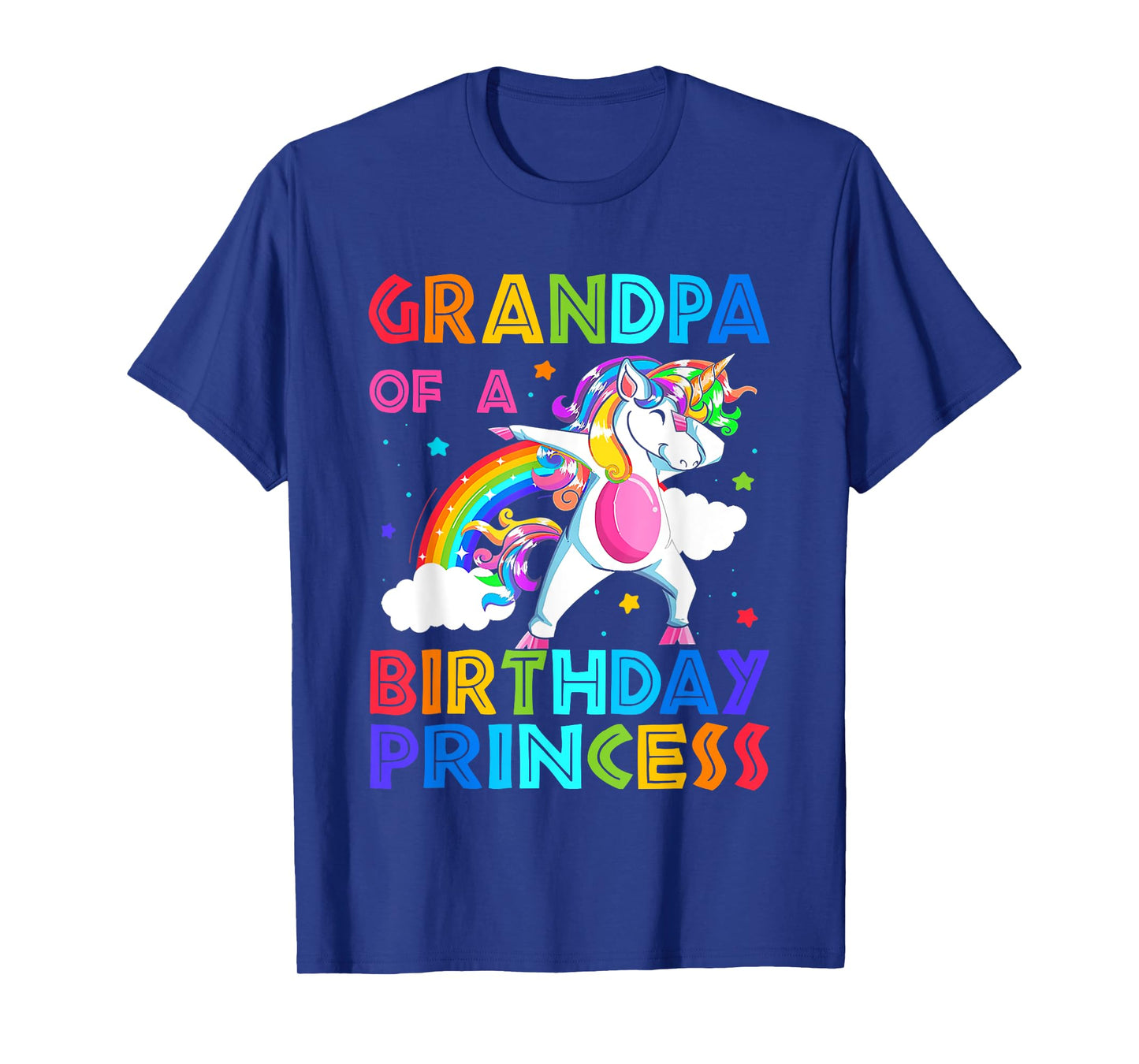 Grandpa Of The Birthday Princess Unicorn Rainbow Gifts T-Shirt