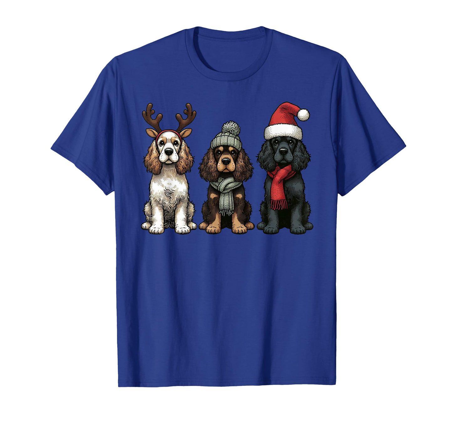 Santa Reindeer Cocker Spaniel Christmas Cocker Lover Pajama T-Shirt