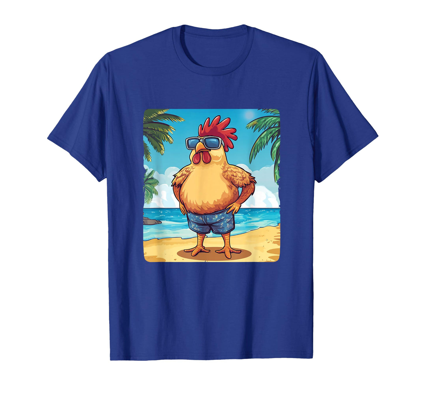 Cool Rooster in Swimsuit and Sunglasses Costume T-Shirt
