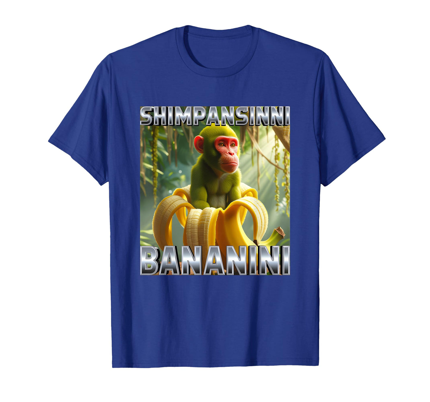 Shimpansinni Bananini Monkey Banana Italian Brainrot Meme T-Shirt