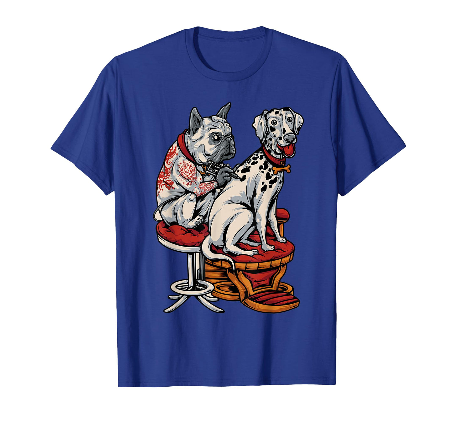 Frenchie Pug Dalmatian French Bulldog Tattoo Womens Mens T-Shirt