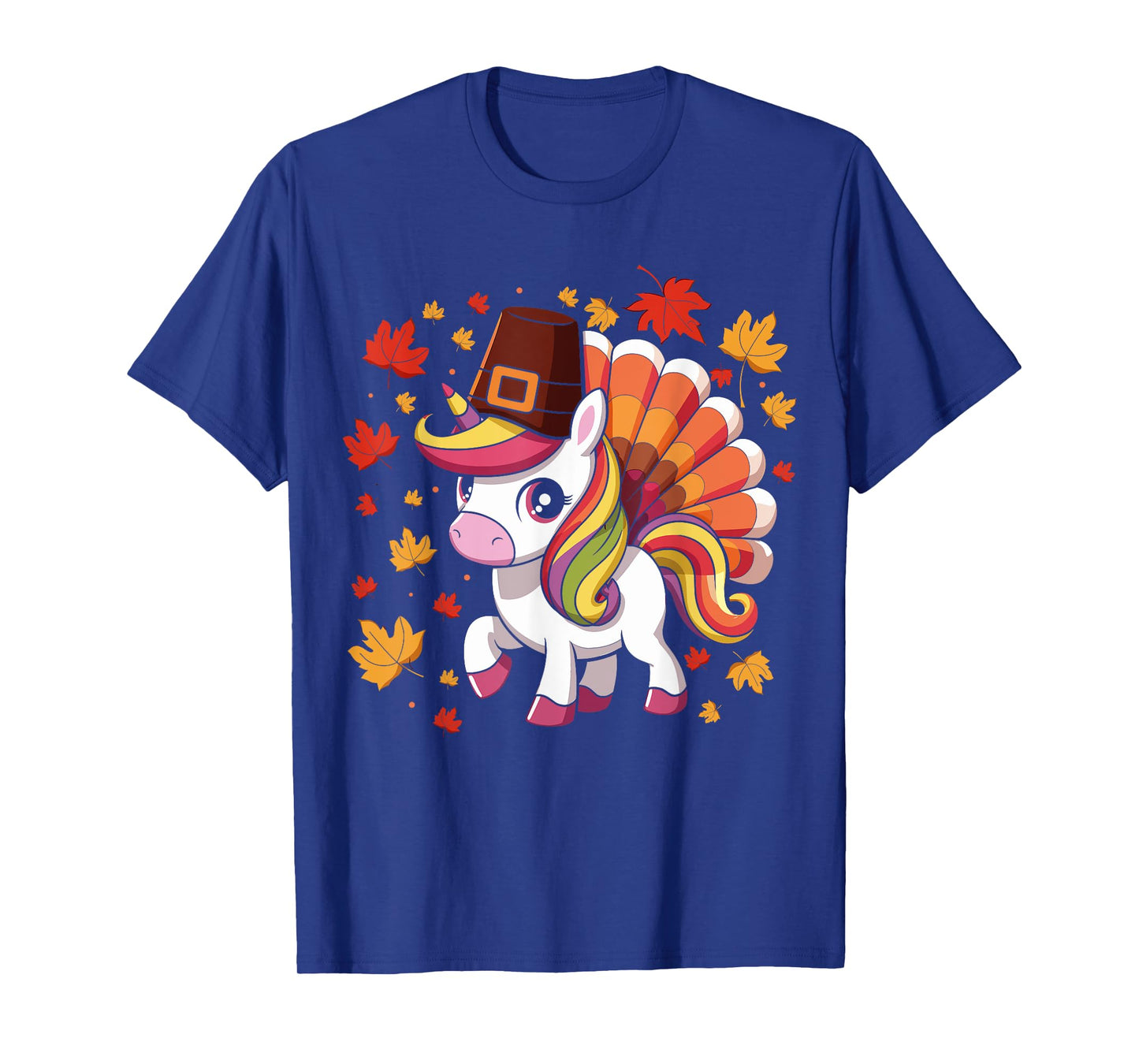 Cute Unicorn Turkey Funny Thanksgiving For Girls Toddlers T-Shirt