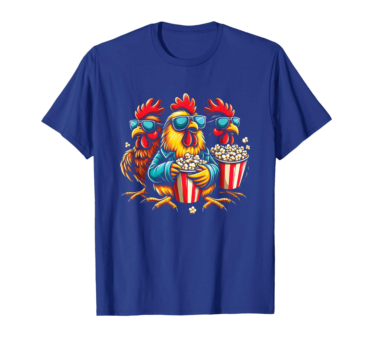 Chickens Eating Popcorn - Funny Farm Animal Popcorn Lover T-Shirt