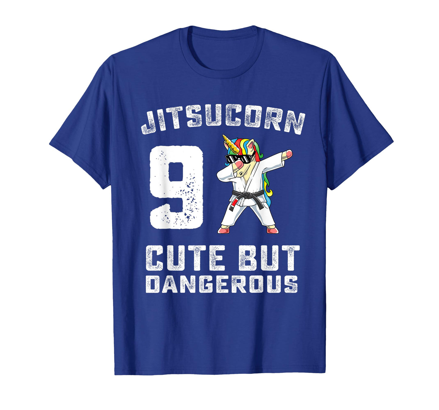 9 Year Old Jiu Jitsu Birthday Gift BJJ Dabbing Unicorn Girl T-Shirt