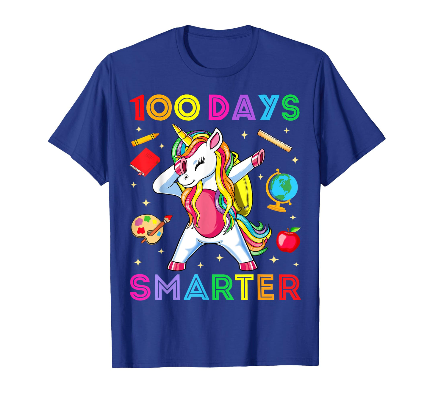 100 Days Smarter Kids Girls Unicorn 100th Day of School Gift T-Shirt