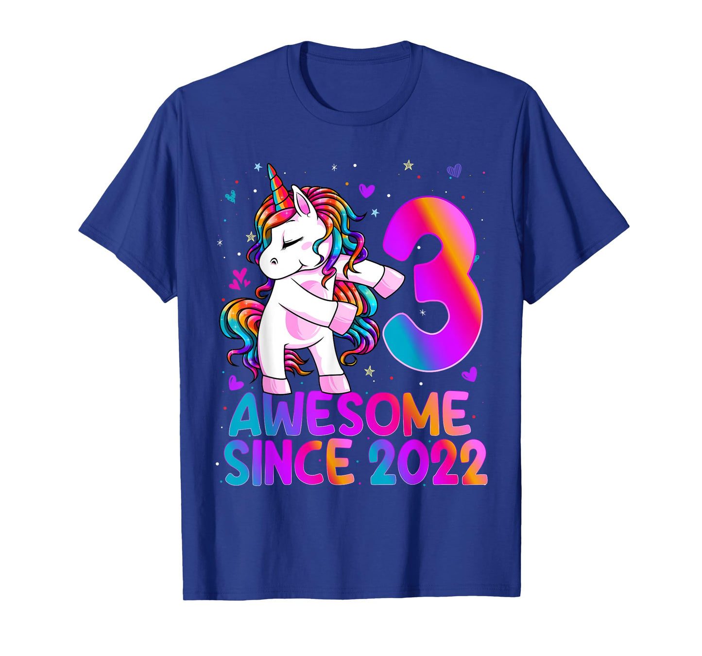Flossing Unicorn 3 Year Old 3rd Birthday Girl Unicorn Party T-Shirt