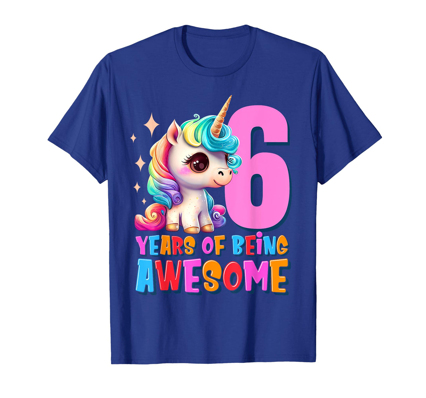 6 Years Old Unicorn Cute Sixth Birthday Party Girls & Boys T-Shirt