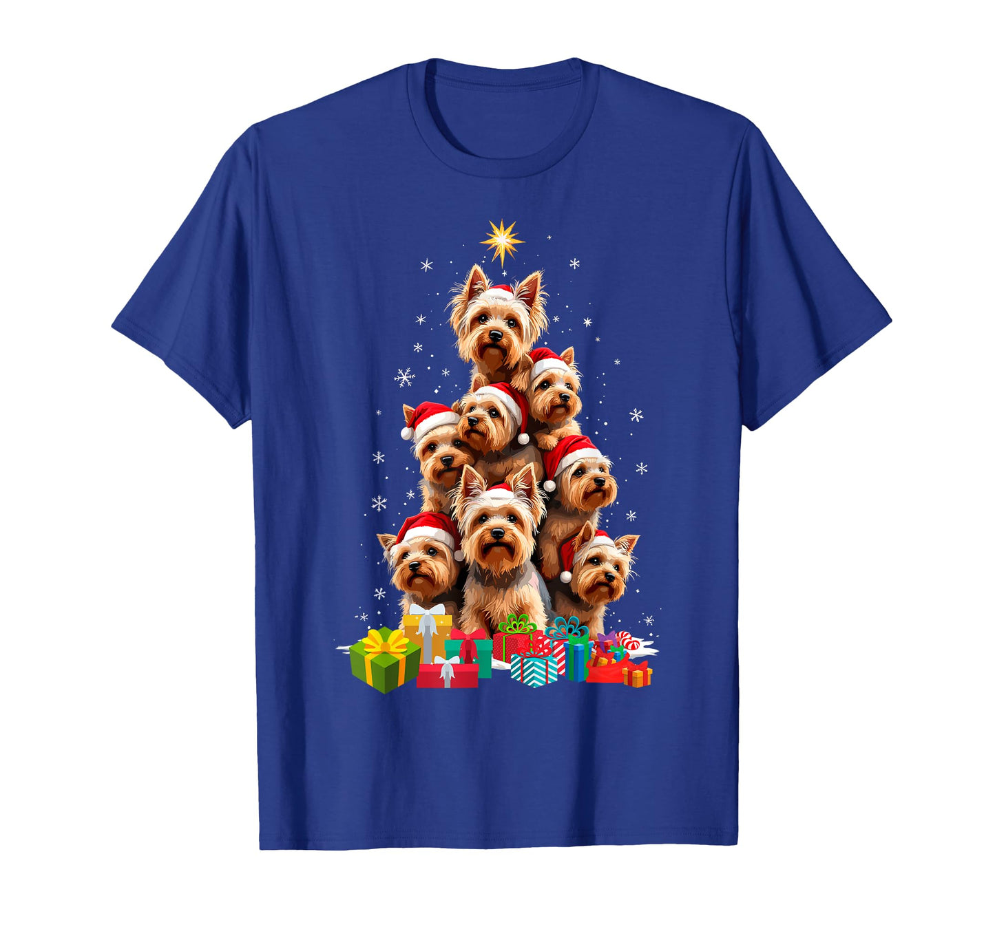 Funny Yorkshire Terrier Yorkie Christmas Tree Xmas Dog Lover T-Shirt
