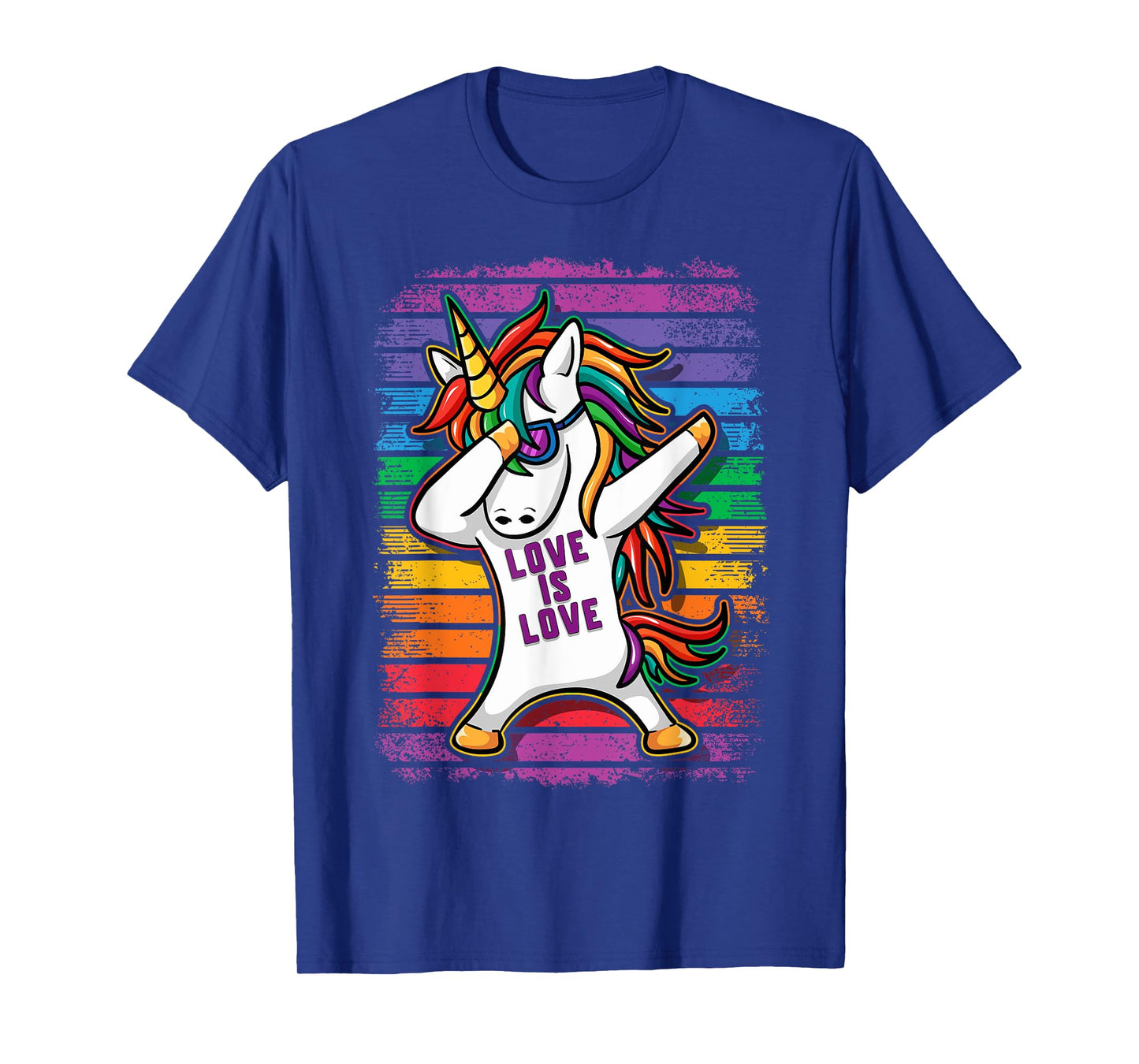 Gay Pride Dabbing Unicorn Love Is Love T-Shirt
