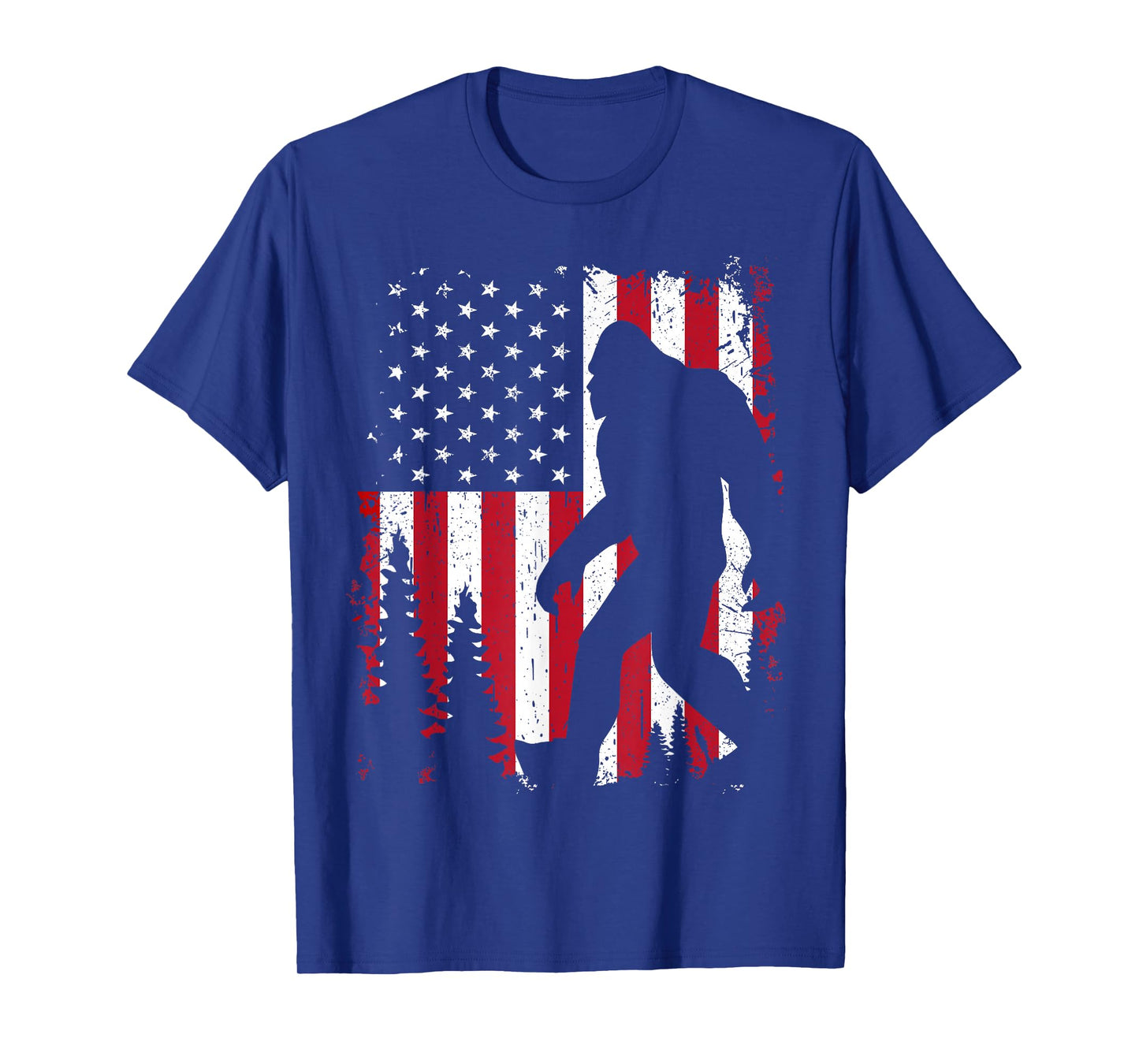 Bigfoot 4th of July American USA Flag Patriotic Kids T-Shirt