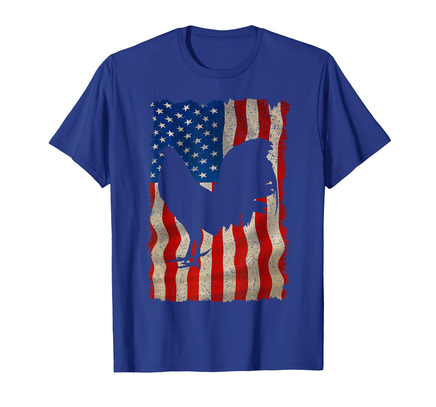 Rooster Vintage US Flag Cock Fight T-Shirt