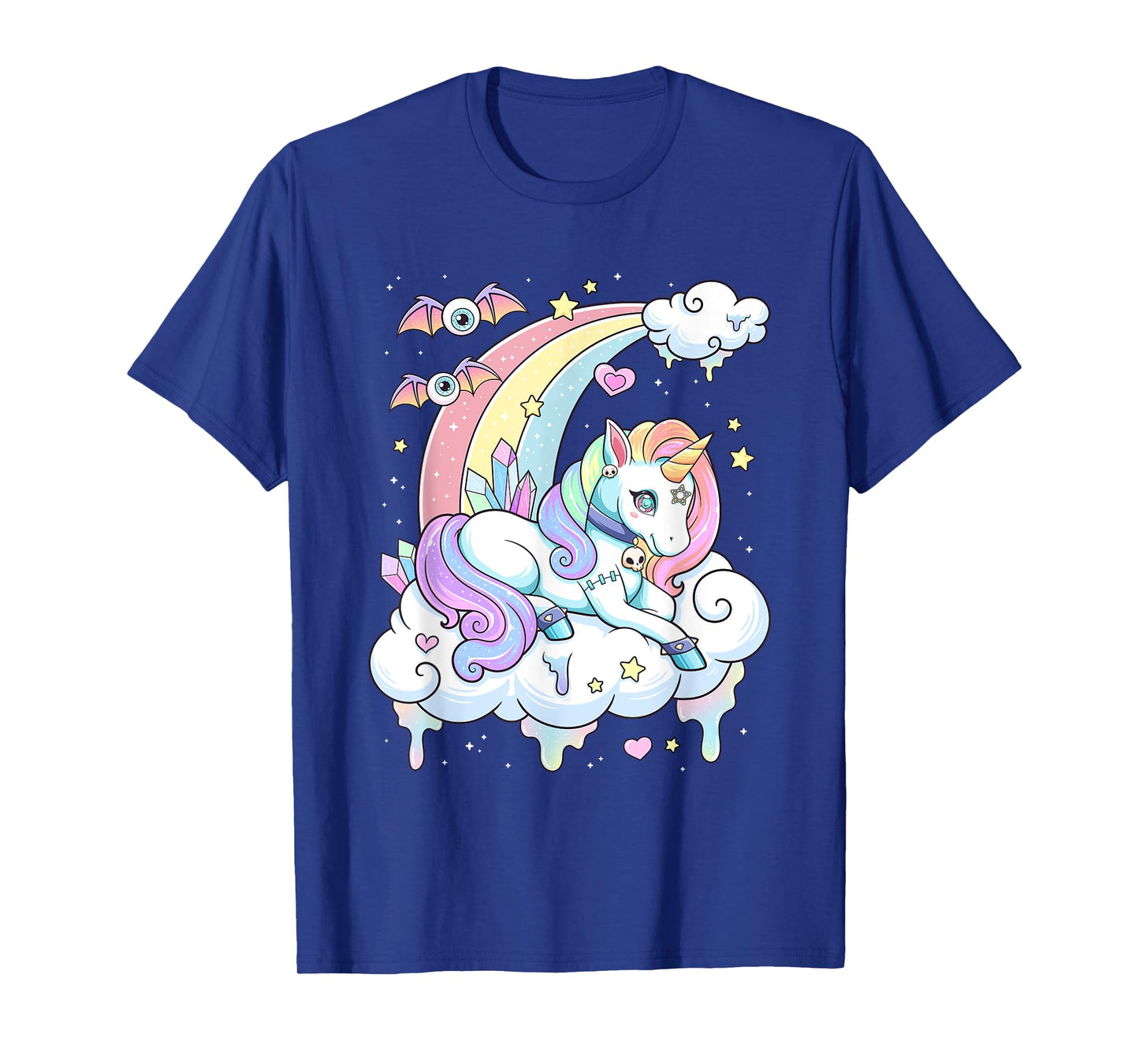 Kawaii Pastel Goth Cute Scary Rainbow Unicorn T-Shirt