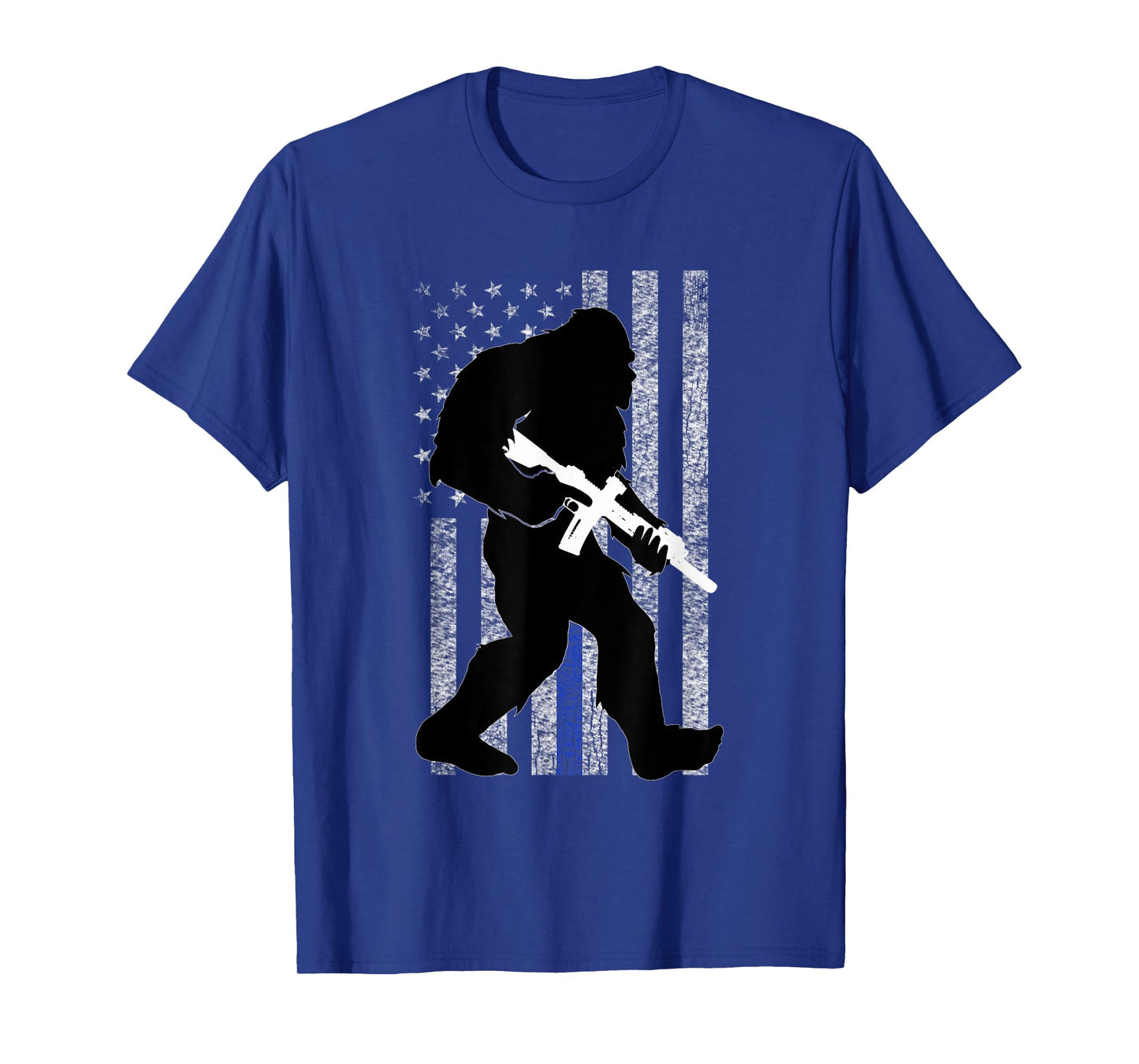 Bigfoot 2nd Amendment Right to Bear Arms Thin Blue Line T-Shirt