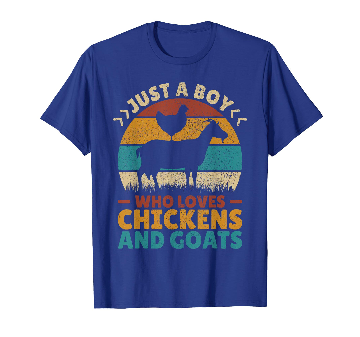 Just A Boy Who Loves Chickens Goats Farm Animal Lover Farmer T-Shirt