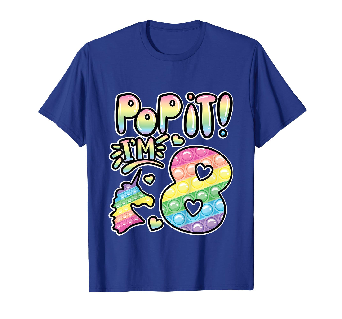 Pop It 8th Birthday Girls Boys 8 Years Old Fidget T-Shirt