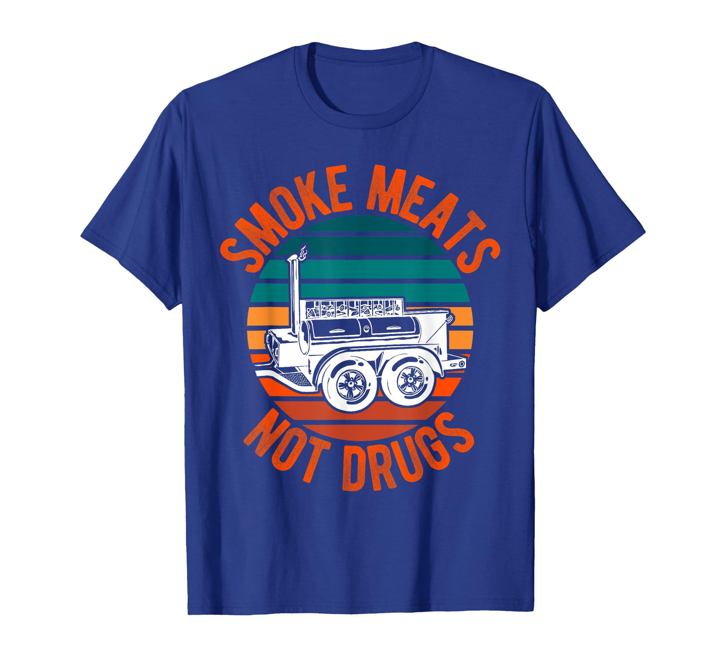 Smoke Meats Not Drugs Funny BBQ Grill Smoker Vintage Sunset T-Shirt for Men Women