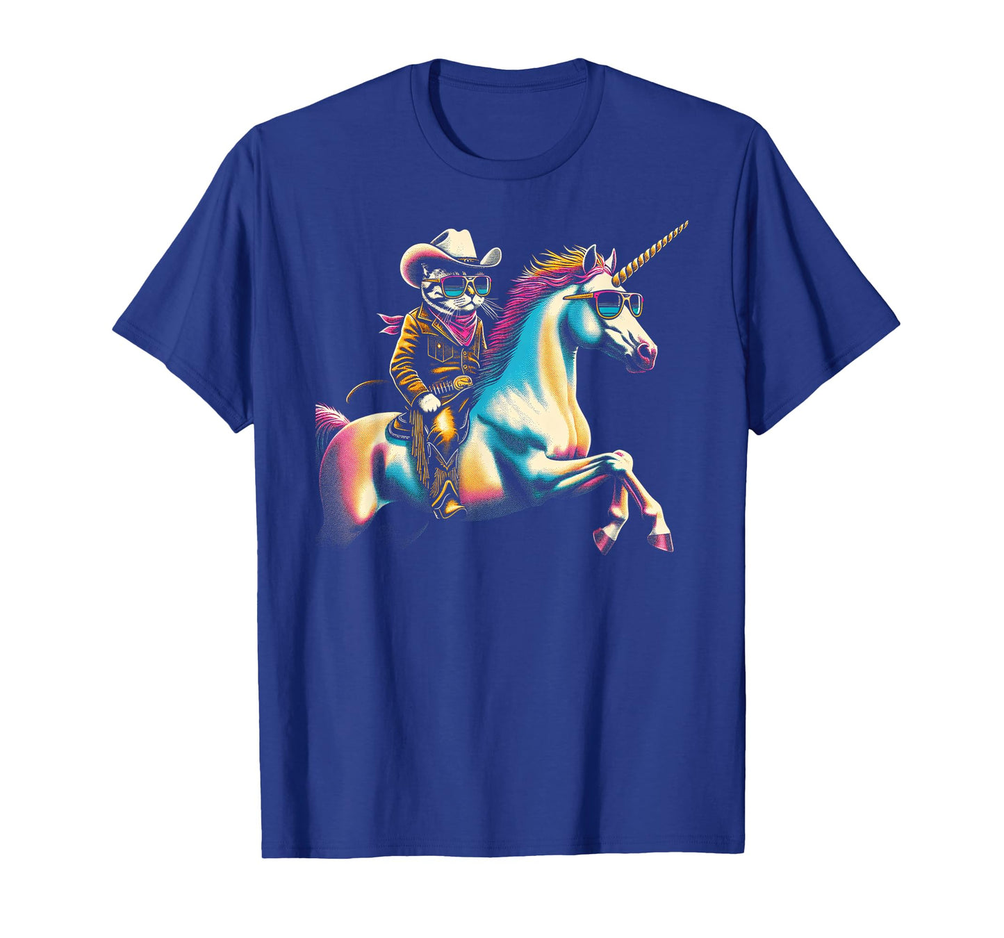 Cool Cowboy Cat & Unicorn Duo T-Shirt