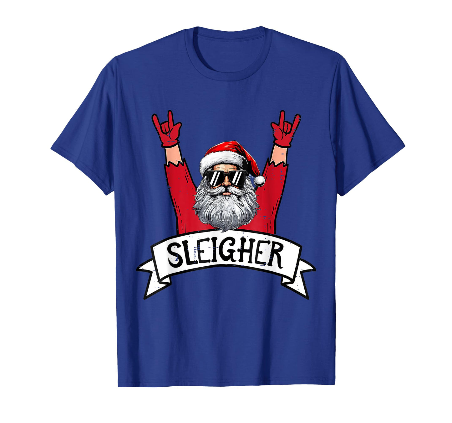 Christmas Sleigher Santa Rock Xmas Rocker Men Women Kids Boy T-Shirt