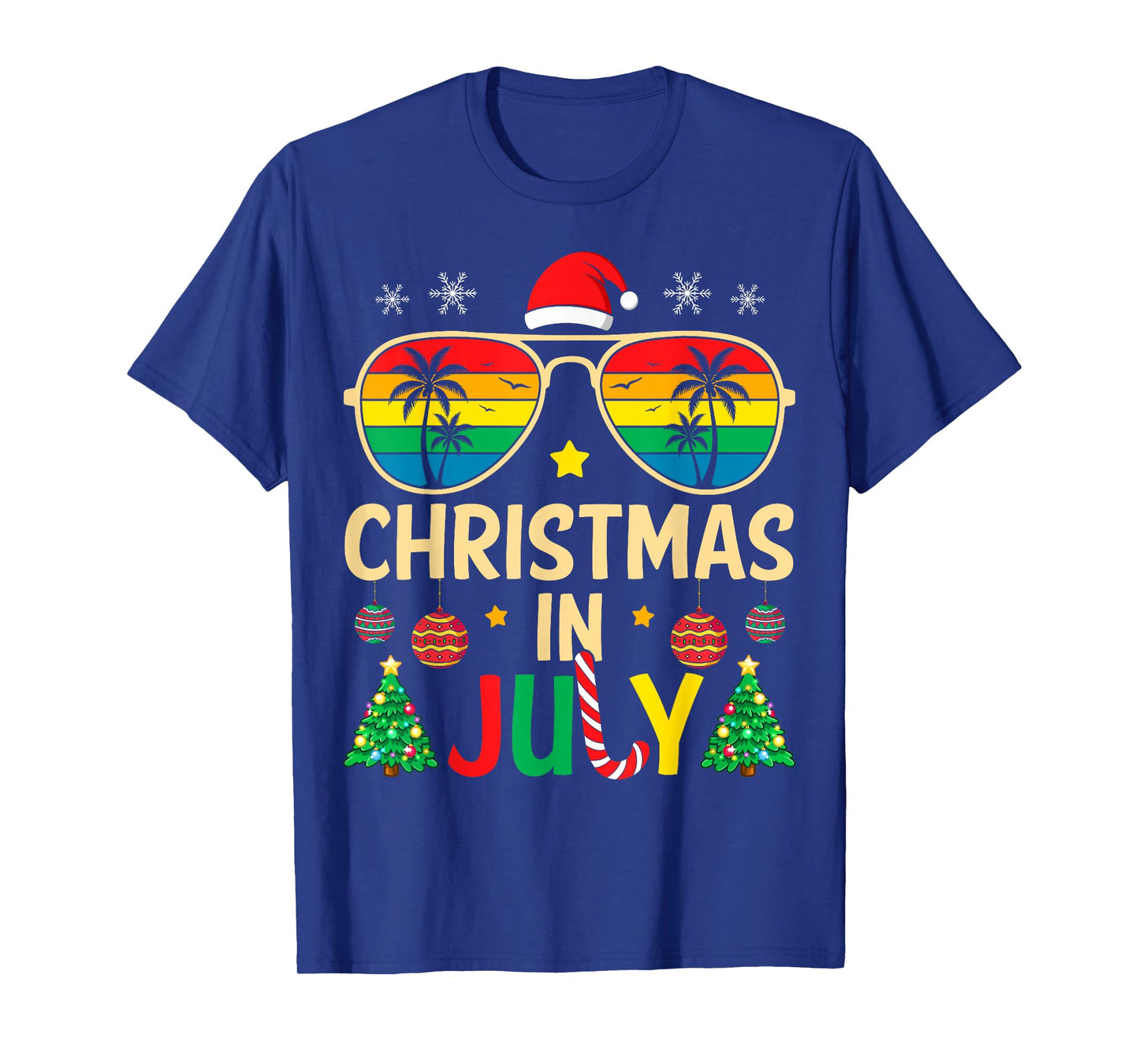 Christmas in July Santa Claus Sunglasses Beach Men Women Kid T-Shirt