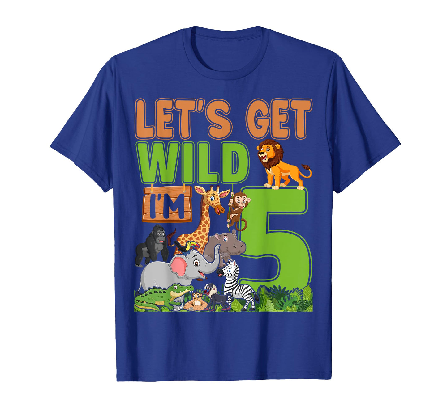 5 Year Old Zoo Birthday Safari Jungle Animal 5th Birthday T-Shirt