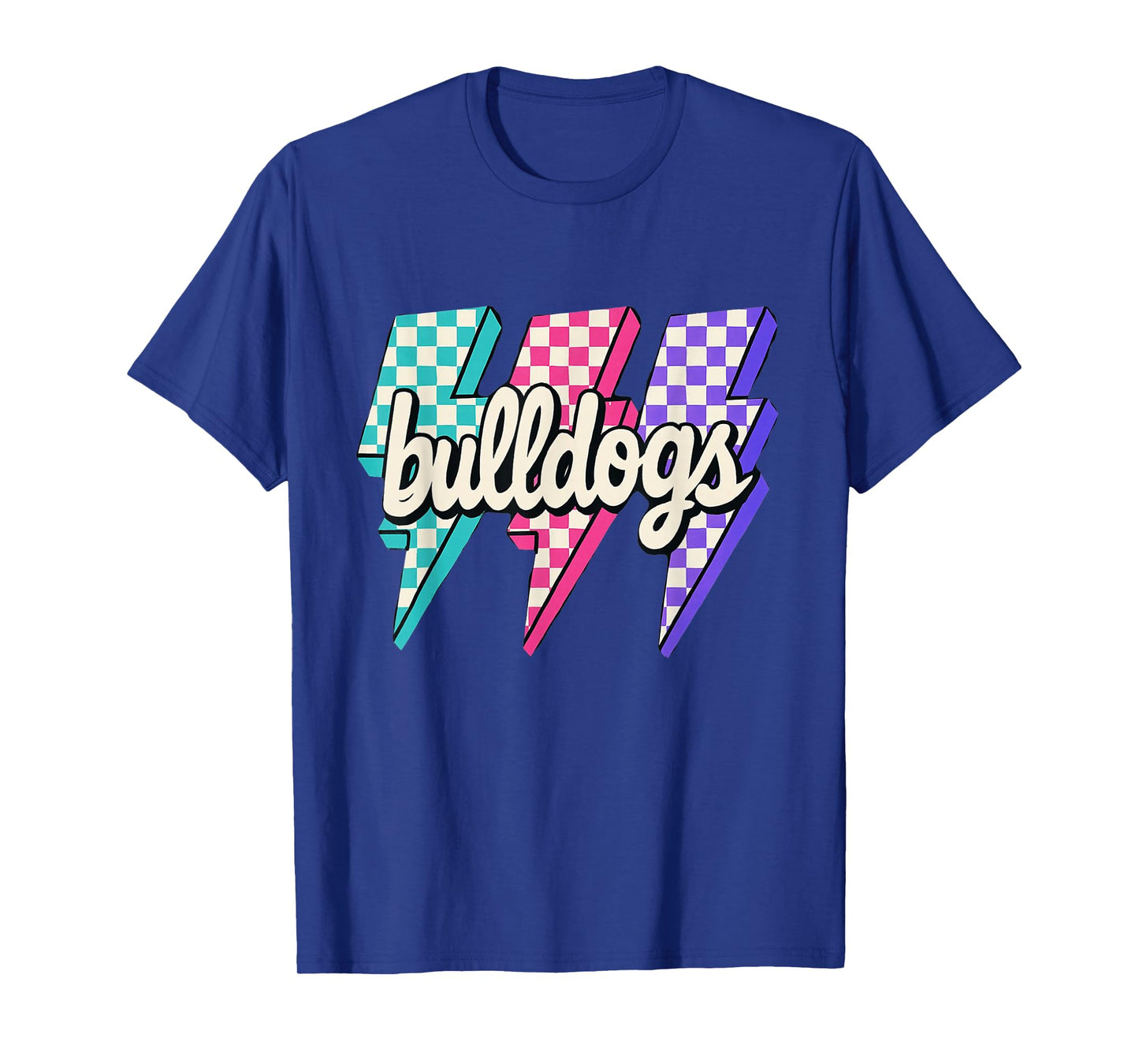 Team Spirit Bulldogs Checkered Mascot Back to School T-Shirt