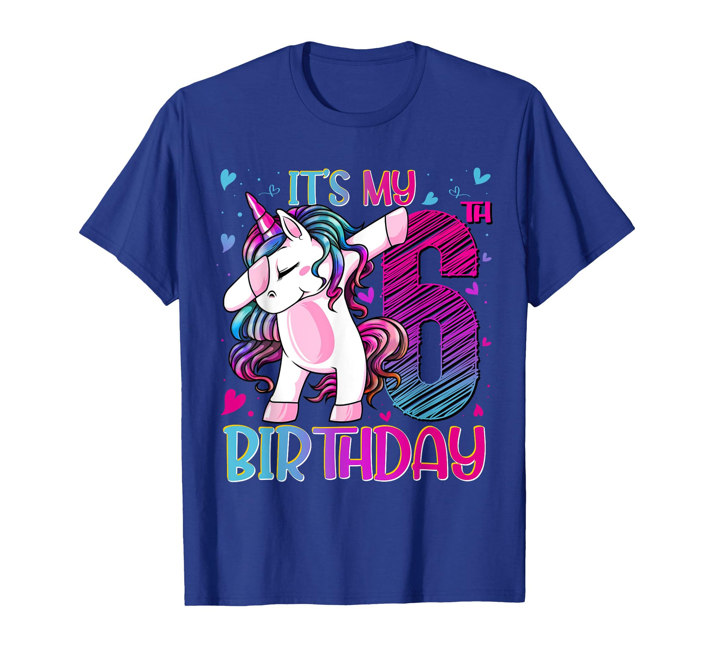 6 Year Old Unicorn Dabbing 6th Birthday Girl Unicorn Party T-Shirt