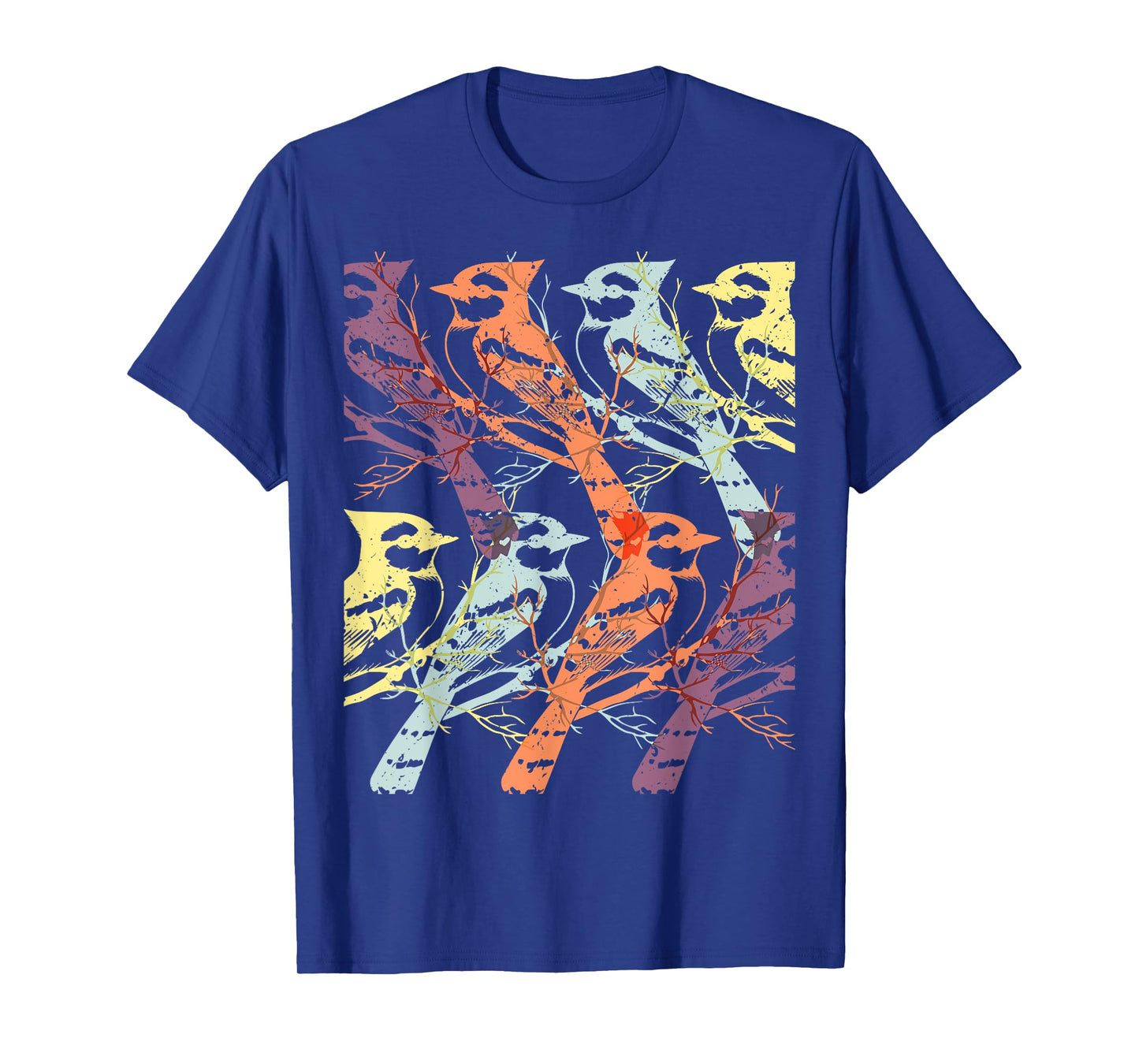 Blue Jay Retro Minimal Design Bird T-Shirt