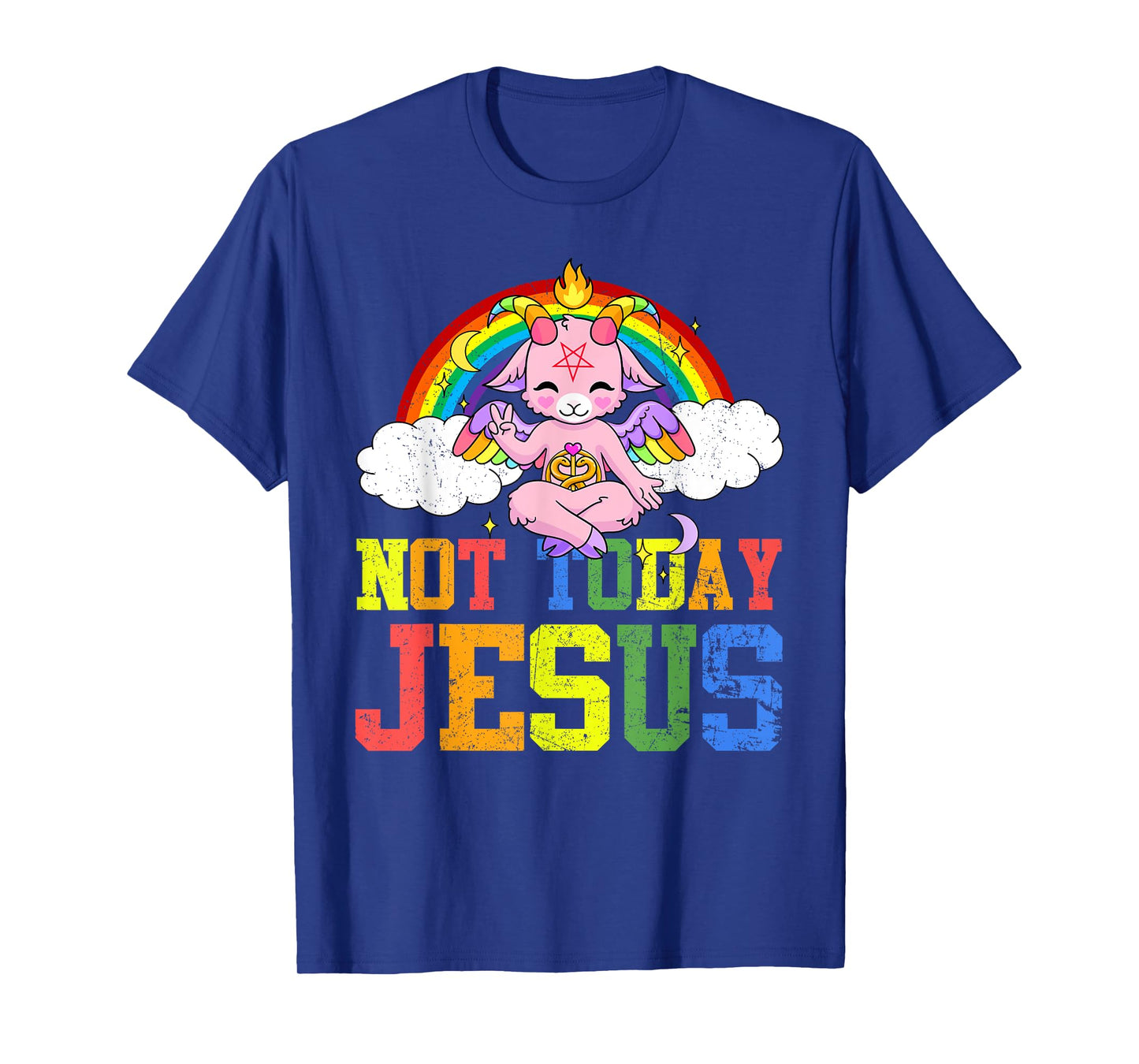 Today Not Jesus Cute Baphomet LBGT Satan Goat Gay Pride T-Shirt