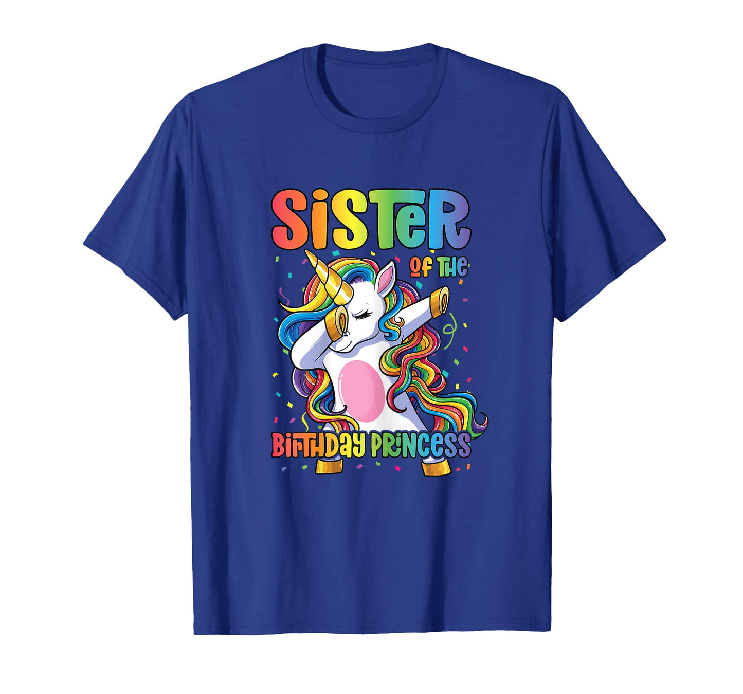 Sister of the Birthday Princess Shirt Girl Dabbing Unicorn T-Shirt