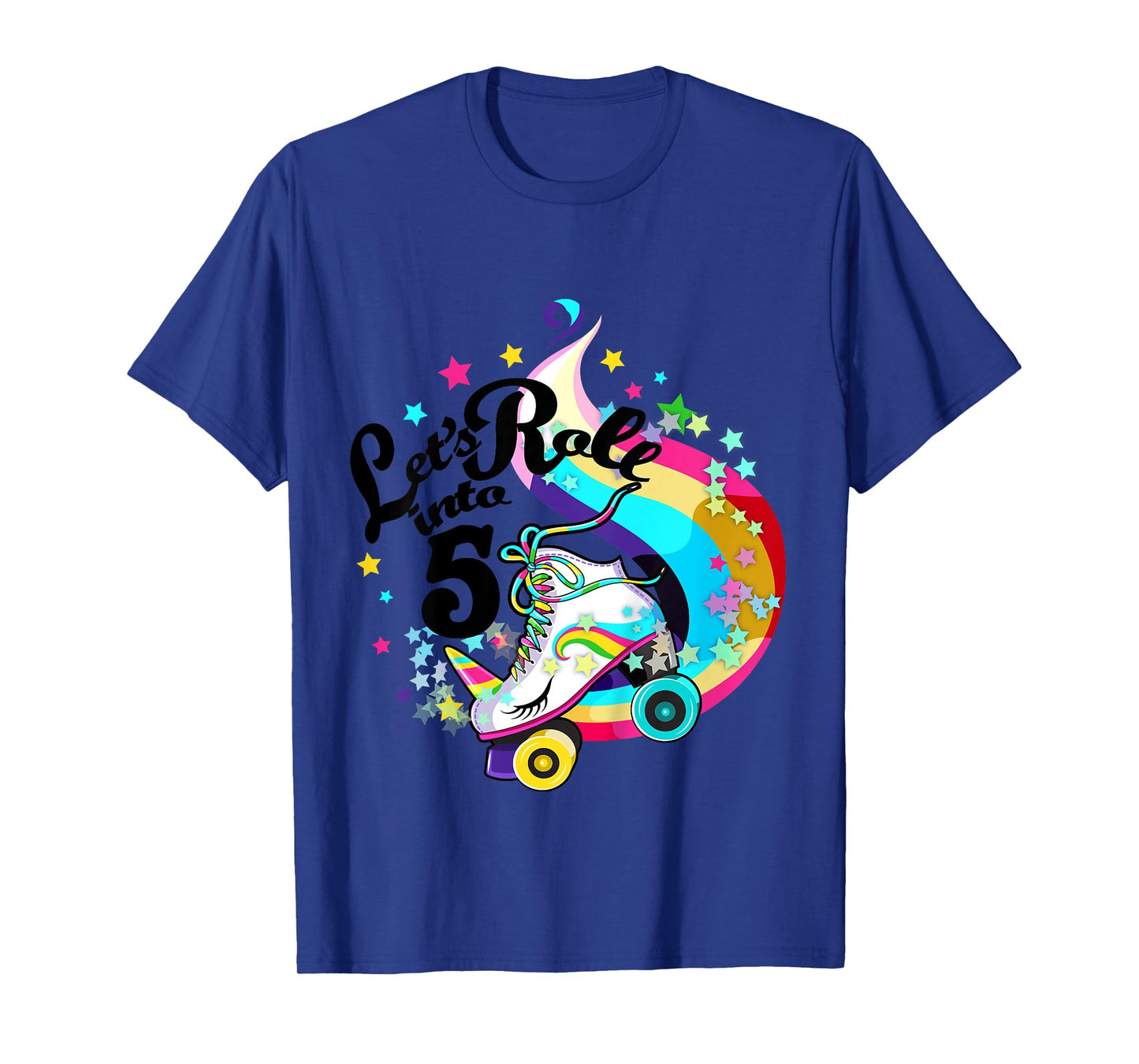 5 Year Old Birthday Shirt Girl Roller Skate Unicorn Outfit T-Shirt