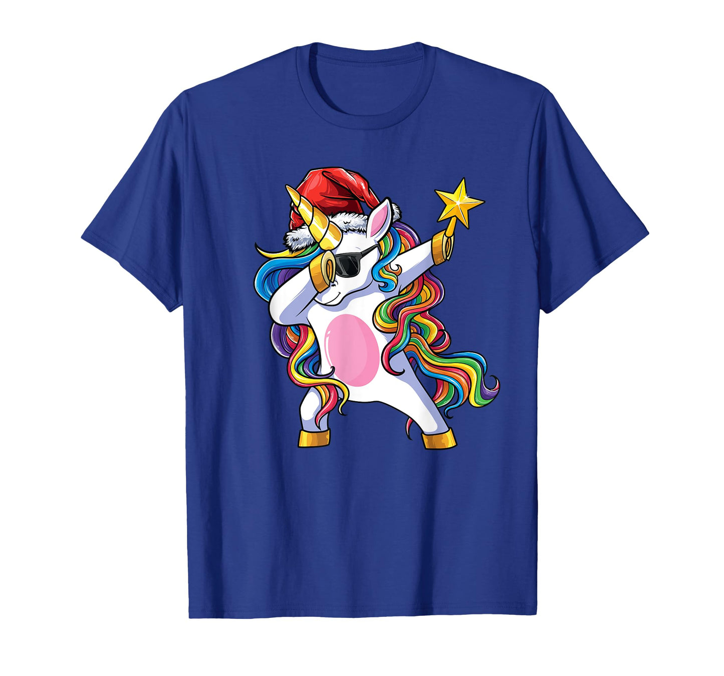 Unicorn Christmas Tree Lights Christmas Dabbing Unicorn T-Shirt