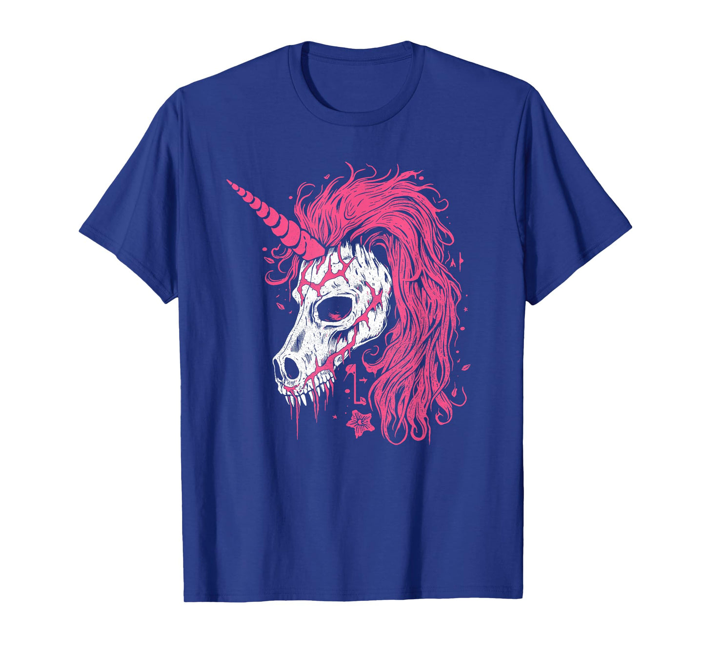 Awesome Unicorn Skeleton Skull Gothic Spooky Pink Halloween T-Shirt