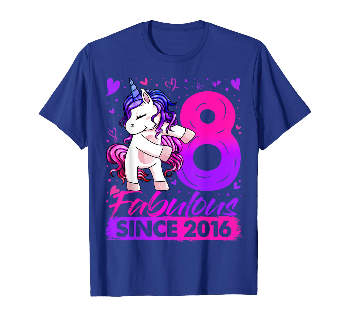 8 Years Old Flossing Unicorn Gifts 8th Birthday Girl Party T-Shirt