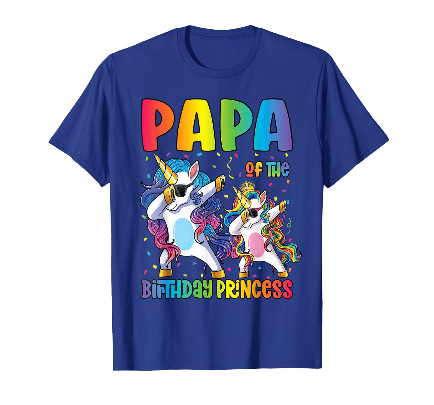 Papa of the Birthday Princess Dabbing Princess Unicorn Dad T-Shirt