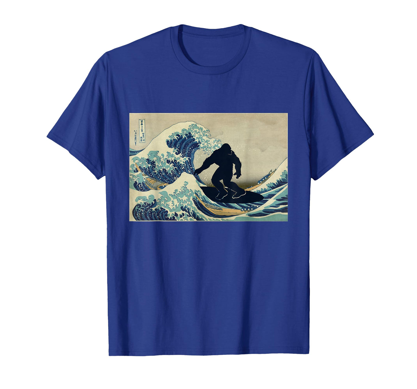 bigfoot surfing great wave off Kanagawa T-Shirt