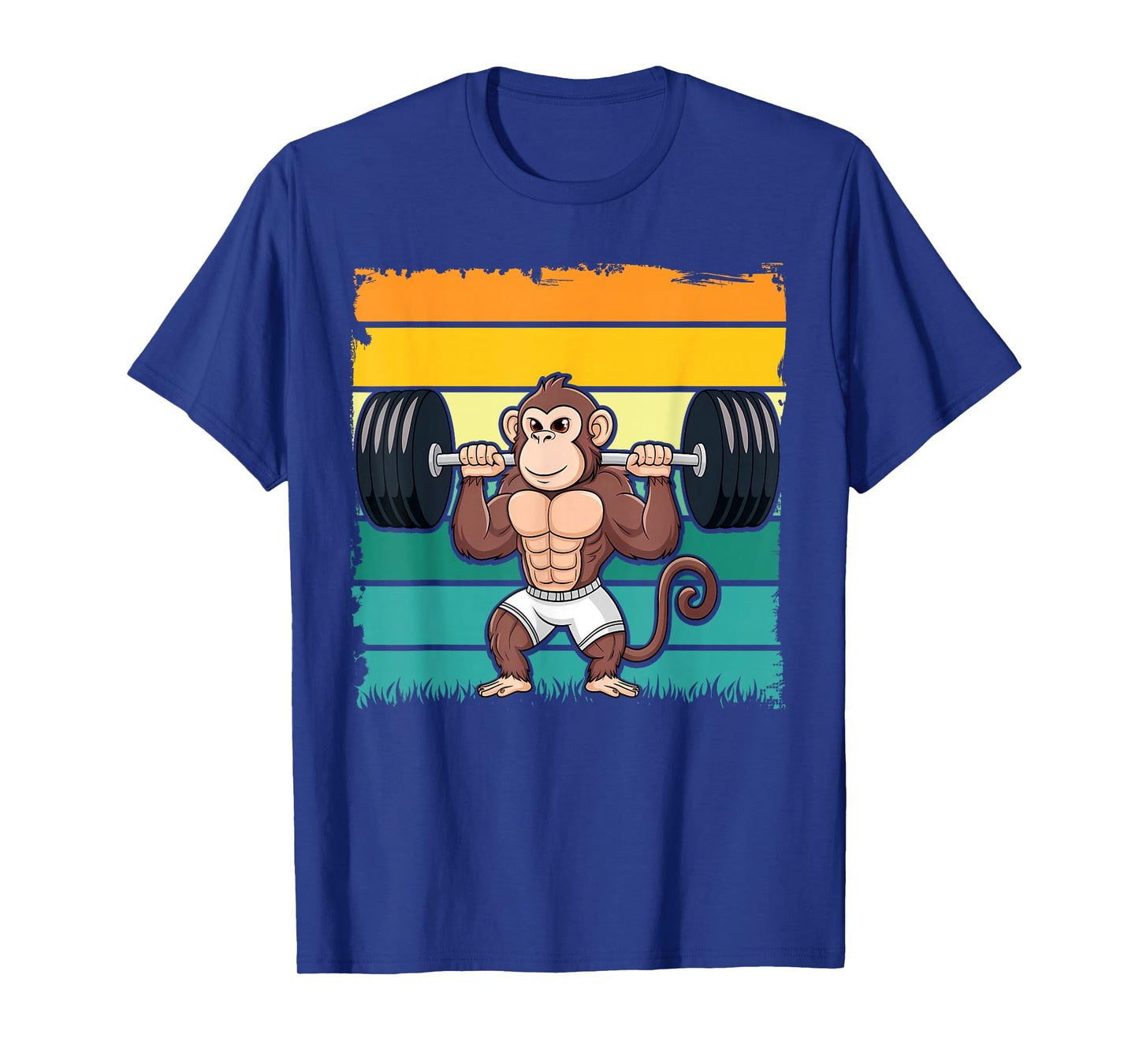 Cute Muscular Monkey Weightlifting Funny Workout T-Shirt