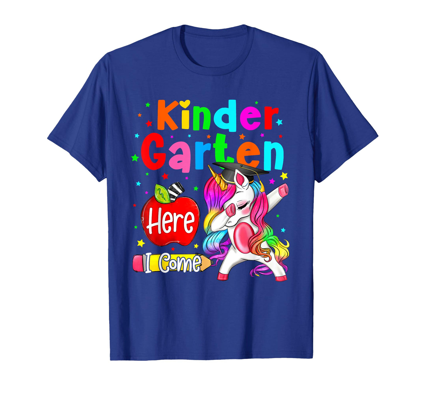 Kindergarten Here I Come Unicorn Girls Kids Back To School T-Shirt
