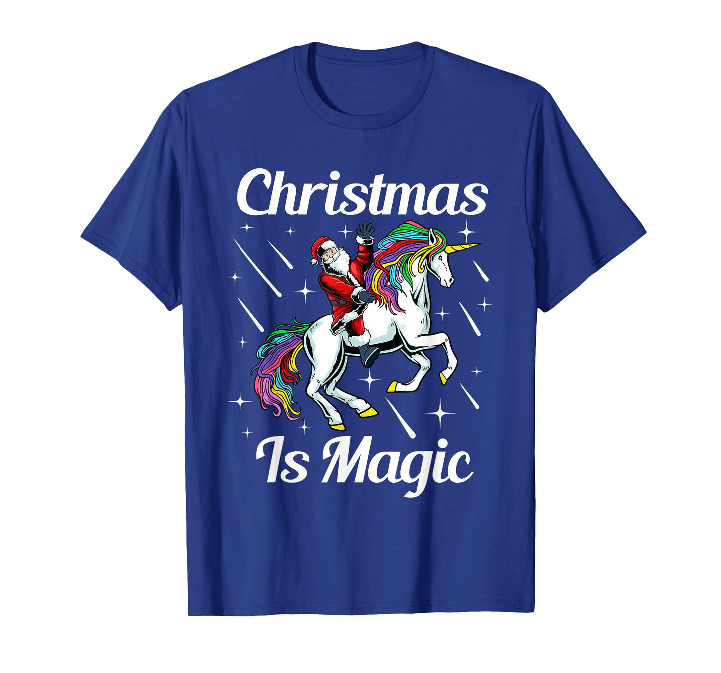 Christmas Is Magic Pajama Cute Santa Riding Unicorn X-Mas T-Shirt