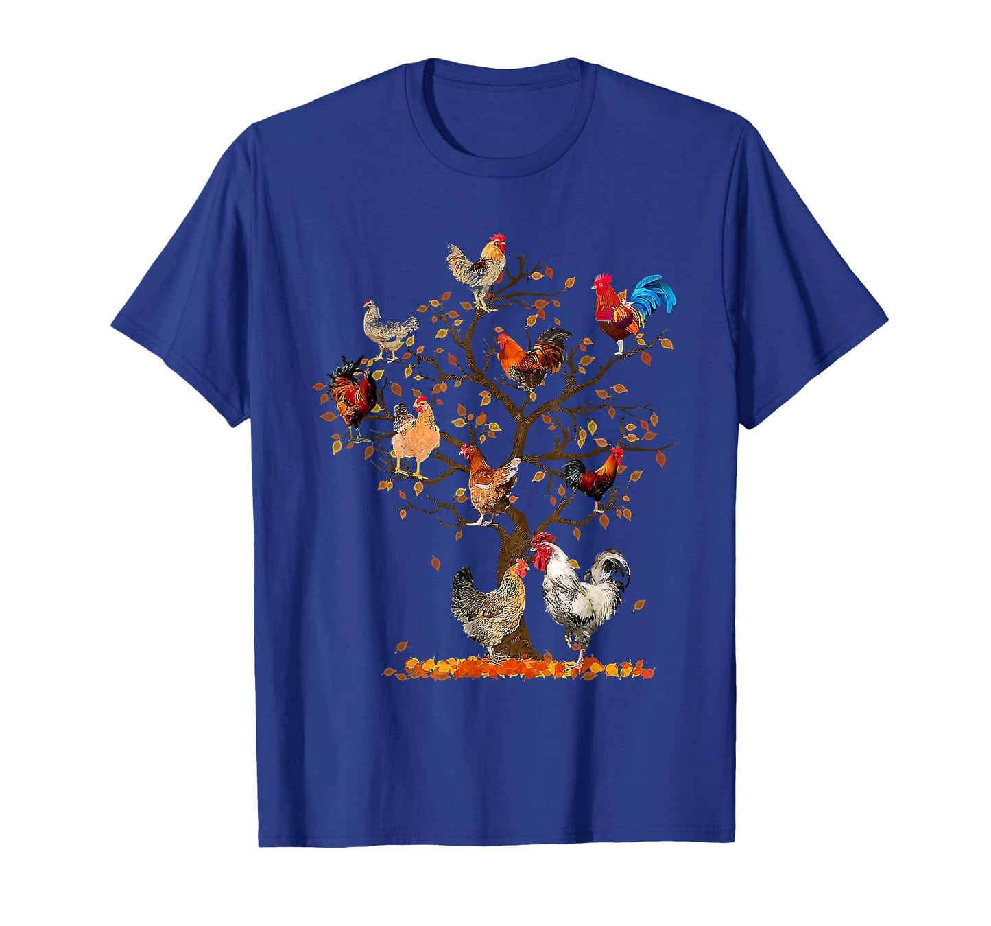 Chicken Tree Autumn Tree Fall Leaves Chicken Love T-Shirt