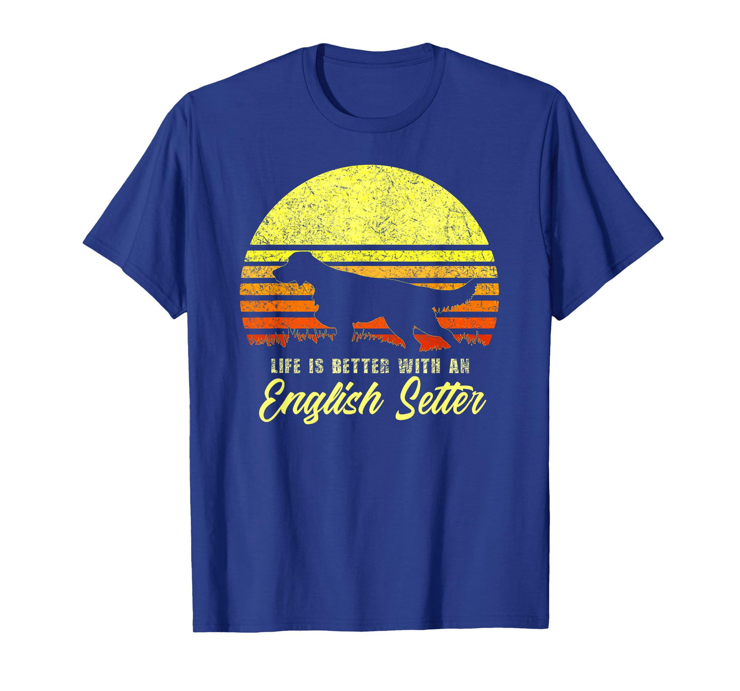 English Setter Hunting Bird Dog Lover Vintage Retro Sun Gift Men Women Kids T-Shirt