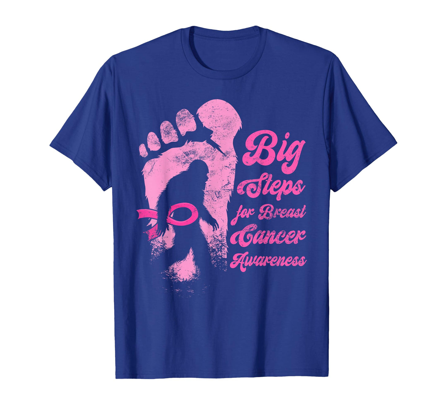Funny Bigfoot Breast Cancer Awareness Sasquatch Pink Ribbon T-Shirt