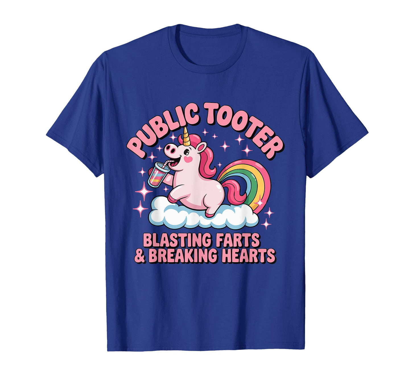 Public Tooter Unicorn Blasting Farts & Breaking Hearts T-Shirt