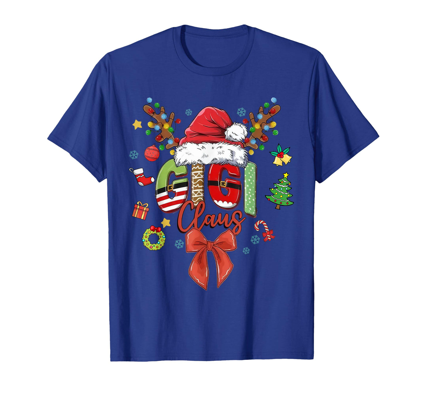 Gigi Claus Coquette Christmas Matching Family Xmas Santa Hat T-Shirt