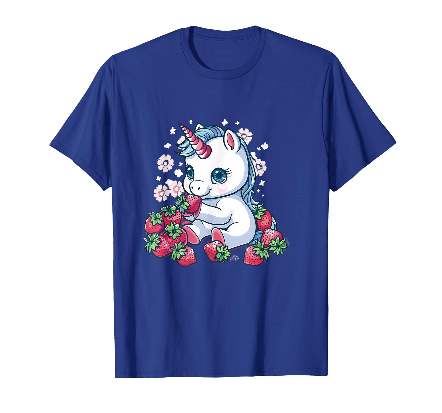 Strawberry Unicorn Cute Floral Strawberries Animal Print T-Shirt
