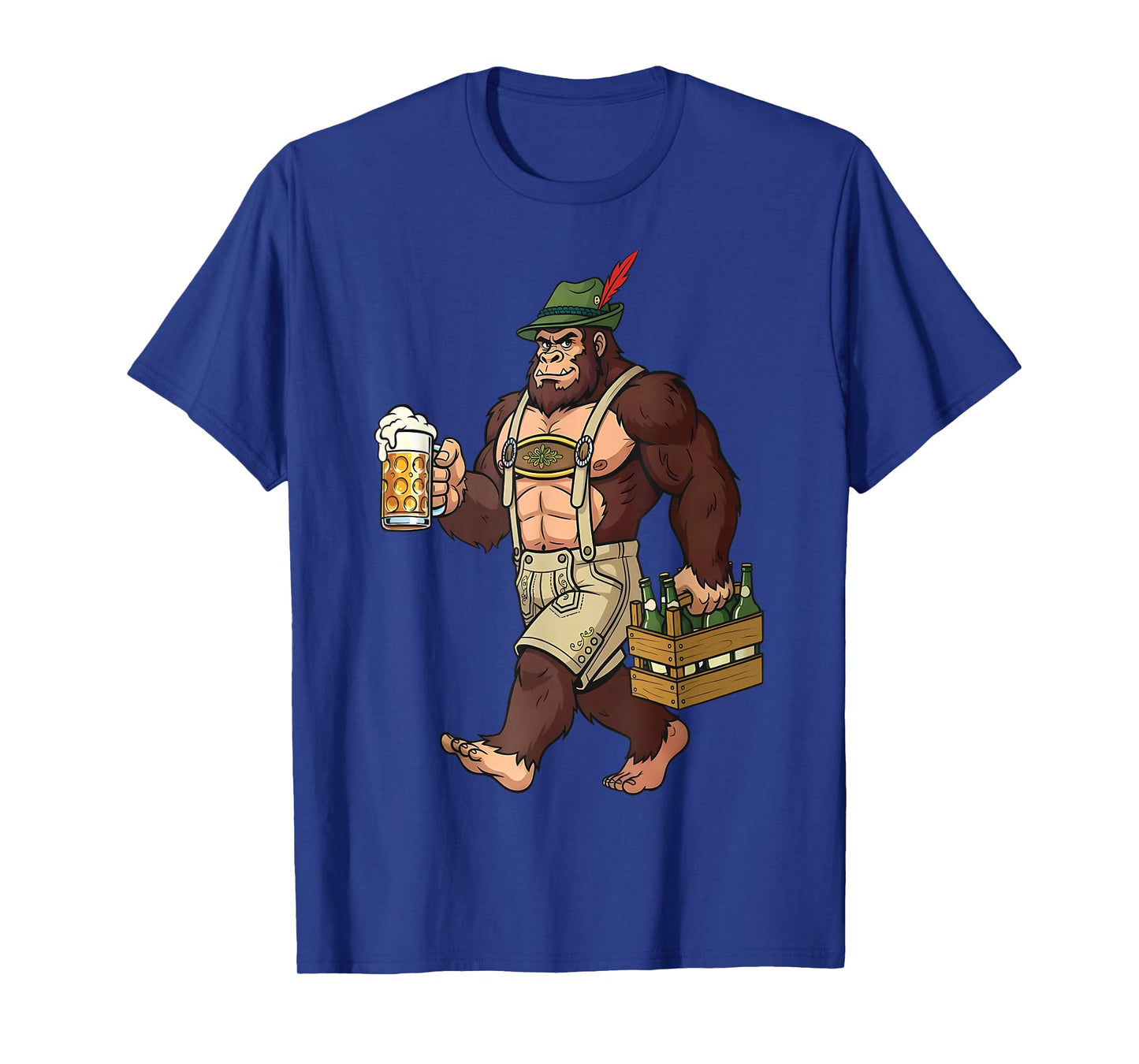 German Bigfoot Sasquatch Beer Lederhose Funny Oktoberfest T-Shirt